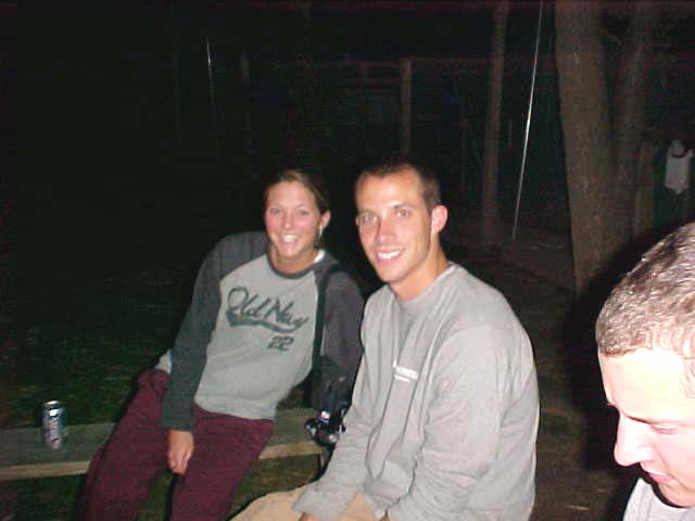 Sandy and Chris chillin' by the fire